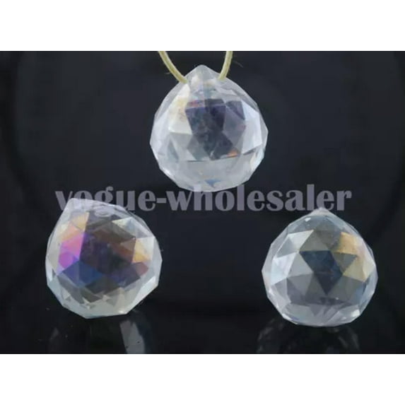 U8MO 20/30/40mm Crystal Glass Ball Prism Chandelier Wedding Decor Teardrop Pendant-Clear AB/20mm