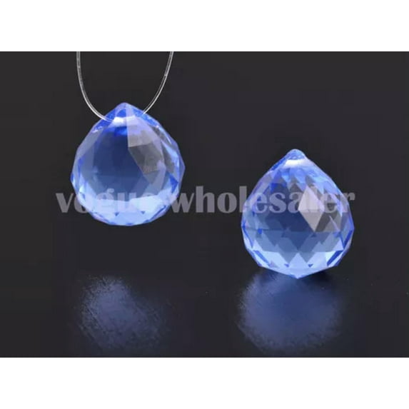 U8MO 20/30/40mm Crystal Glass Ball Prism Chandelier Wedding Decor Teardrop Pendant-Deep Blue/20mm