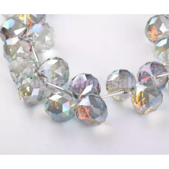 U8MO 20/30/40mm Crystal Glass Ball Prism Chandelier Wedding Decor Teardrop Pendant-Rose Green/20mm