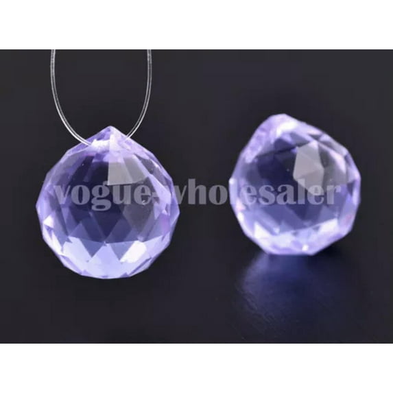 U8MO 20/30/40mm Crystal Glass Ball Prism Chandelier Wedding Decor Teardrop Pendant-Violet/20mm