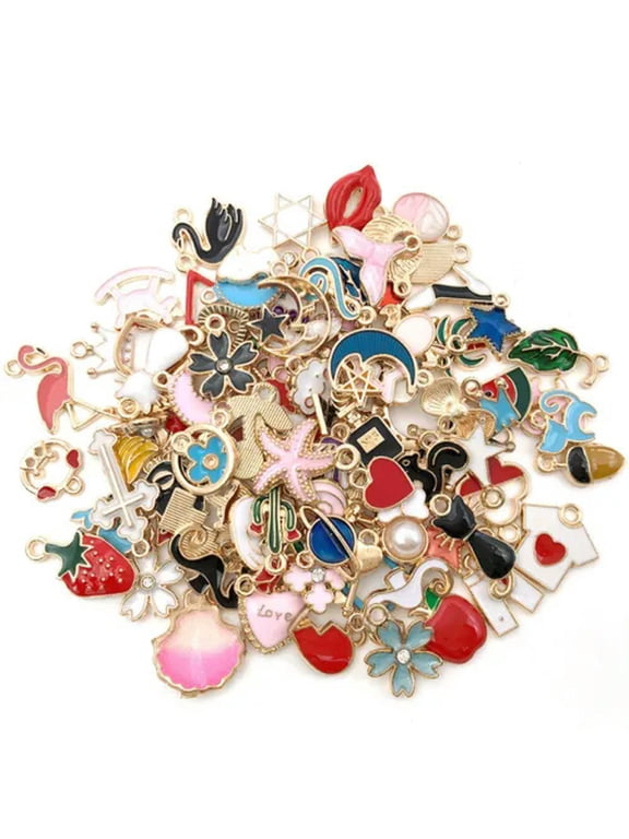20/30/50Pcs Mixed Enamel Charms Pendants For Jewelry Making Bracelet Neacklace-random 20pcs