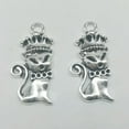 thumbnail image 1 of U8MO 20/40pcs cat antique silver charms pendants jewelry marking DIY 31*15mm-20pcs, 1 of 8