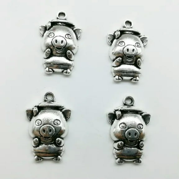 U8MO 20/45pcs pig antique silver charms pendants DIY jewelry finding 23*15mm-20pcs