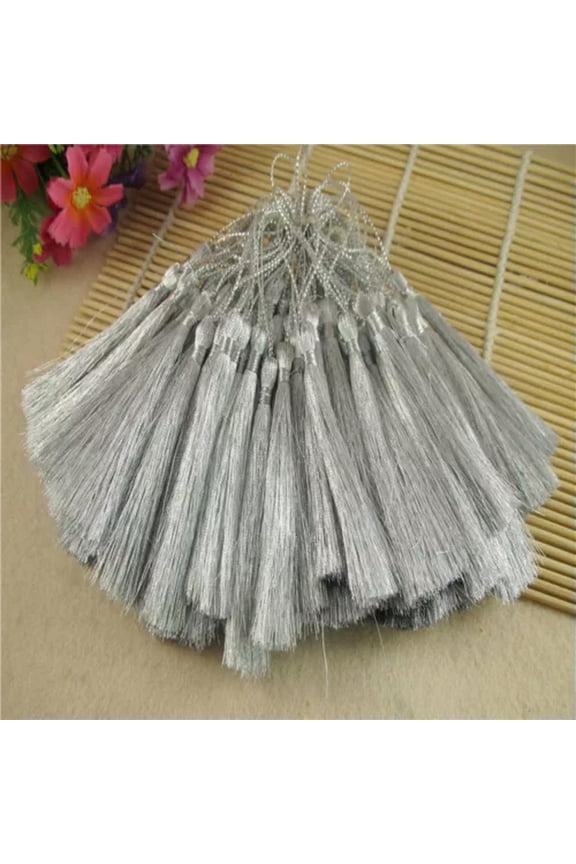 20/50pc golden silver DIY Tassel Pendants Trim Crafts for jewelry making-silver-sample 6pcs