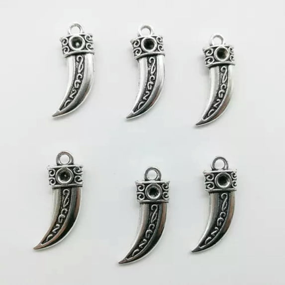 U8MO 20/50pc wolf tooth antique silver charms pendants jewelry DIY finding 22*10mm-8pcs