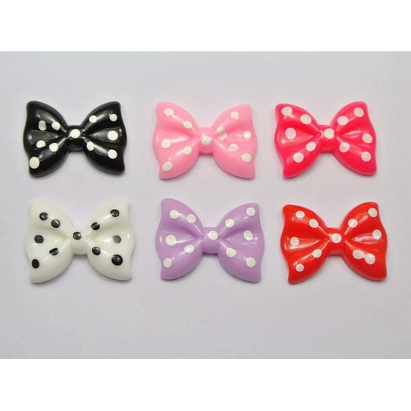 U8MO 20 Mixed Color Cabochons Bowknot Bow Tie Flatback Resin 27X20mm