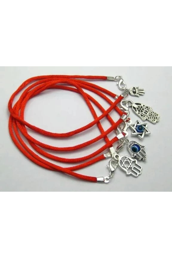 20 Red String Evil Eye Hamsa Hand "Star of David" Charms Good Luck Bracelets-Assorted Charm