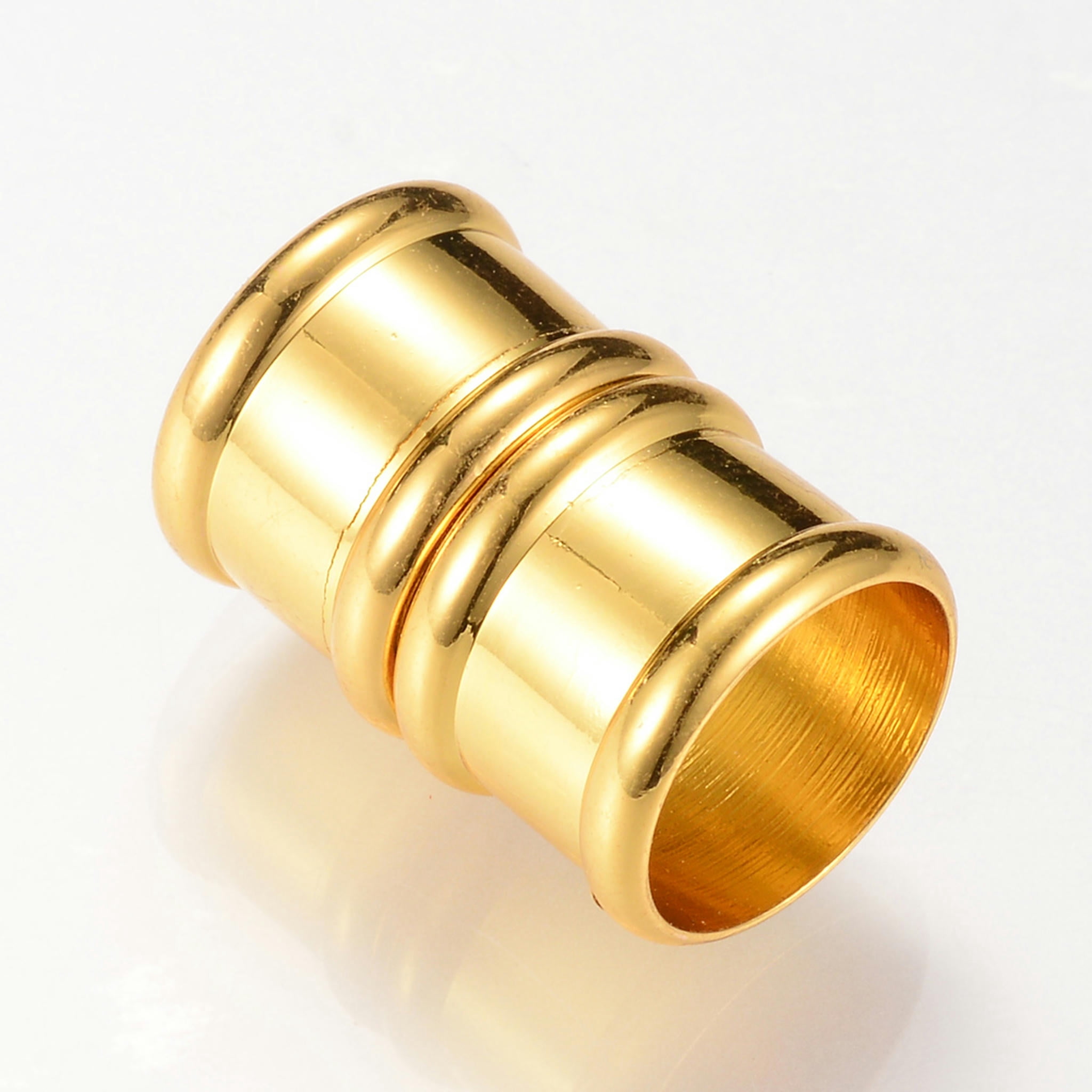 U8MO 20 Sets Column Brass Magnetic Clasps Glue-In Cord Ends Closure Findings 21x14mm-Gold