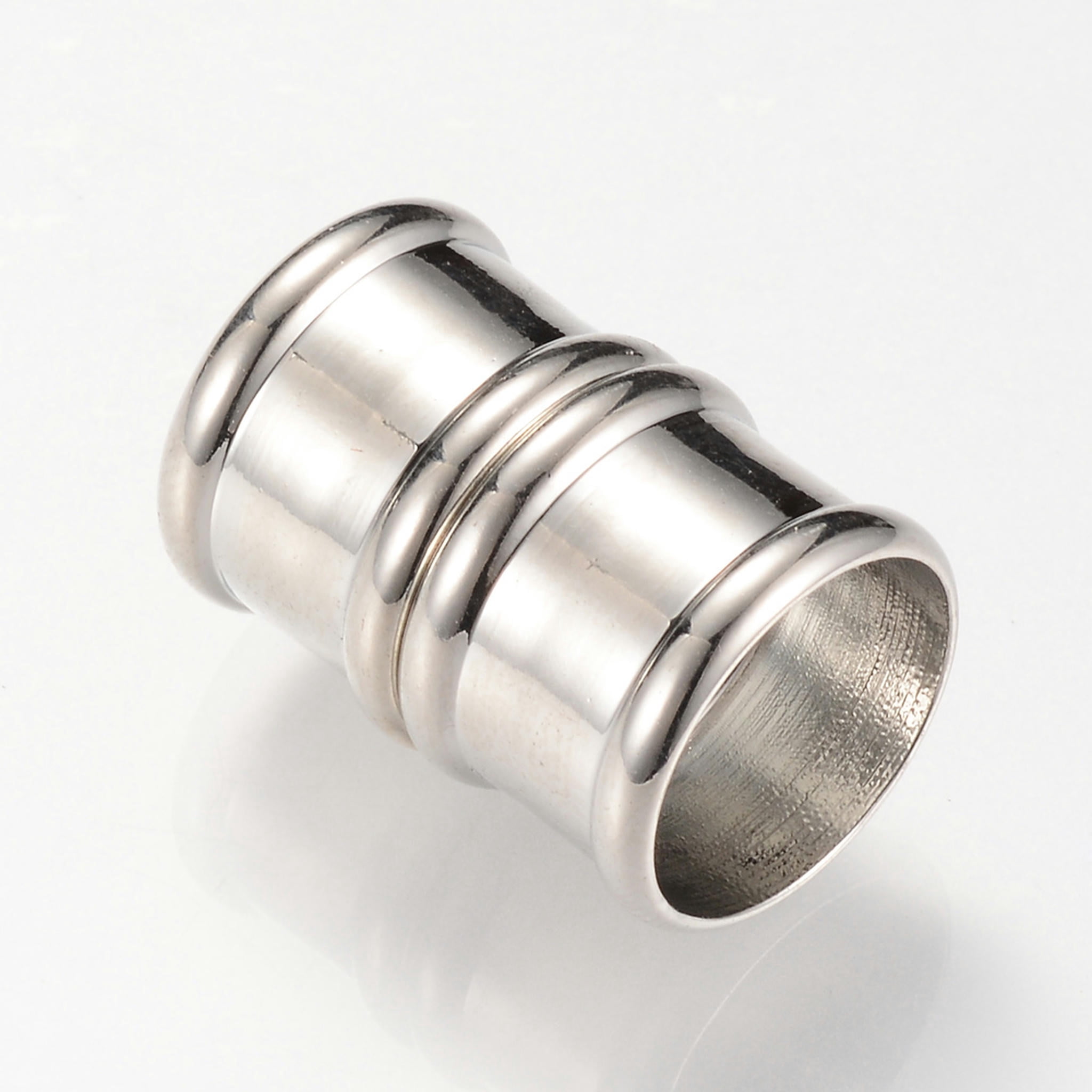 U8MO 20 Sets Column Brass Magnetic Clasps Glue-In Cord Ends Closure Findings 21x14mm-Platinum
