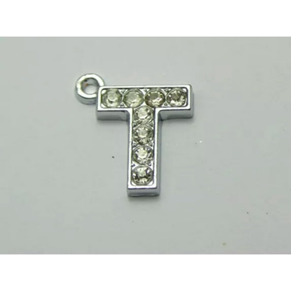 U8MO 20 Silver Alloy Rhinestone Alphabet Letter "A-Z" Charms Pendant Jewelry Making-T