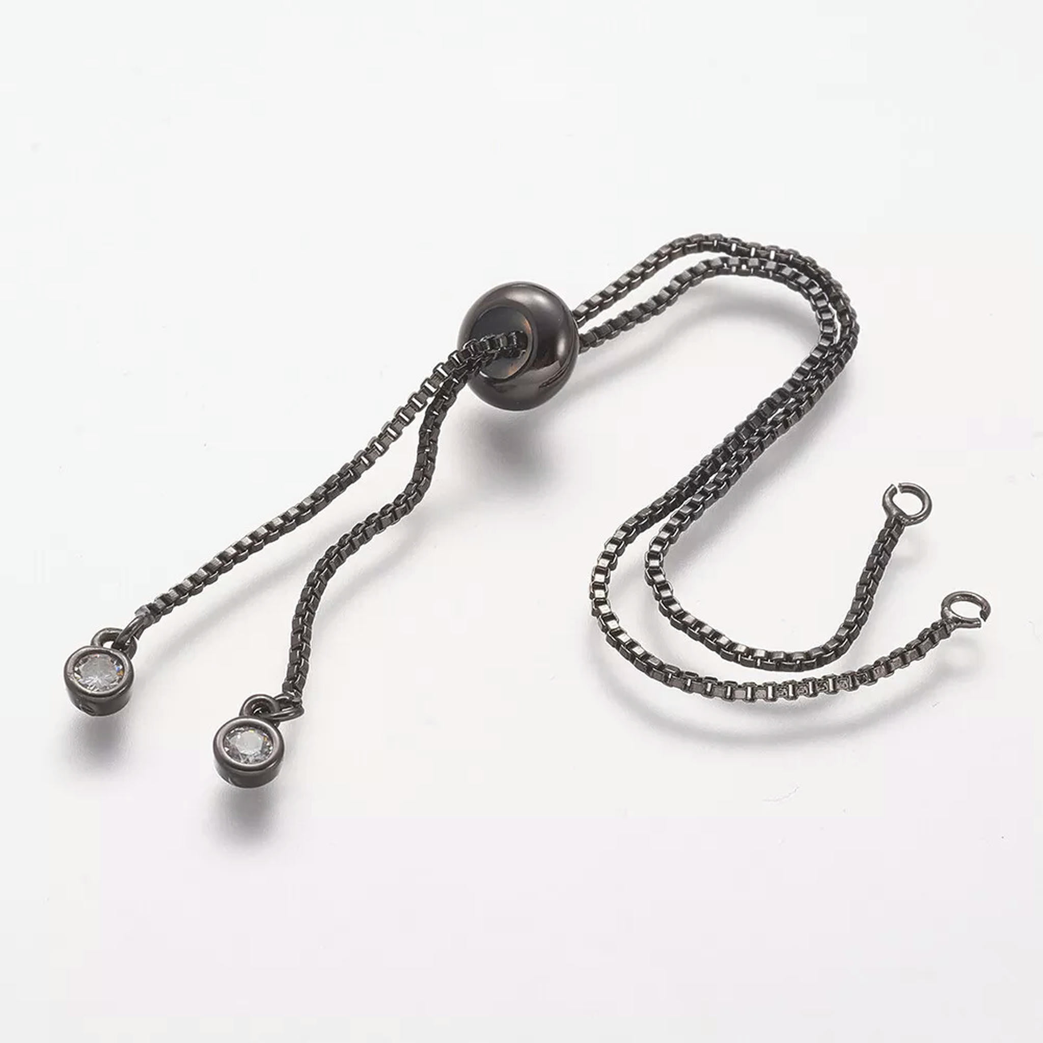 U8MO 20 pcs Adjustable Brass Chain Bracelet DIY Makings, Slider Bracelets, Black