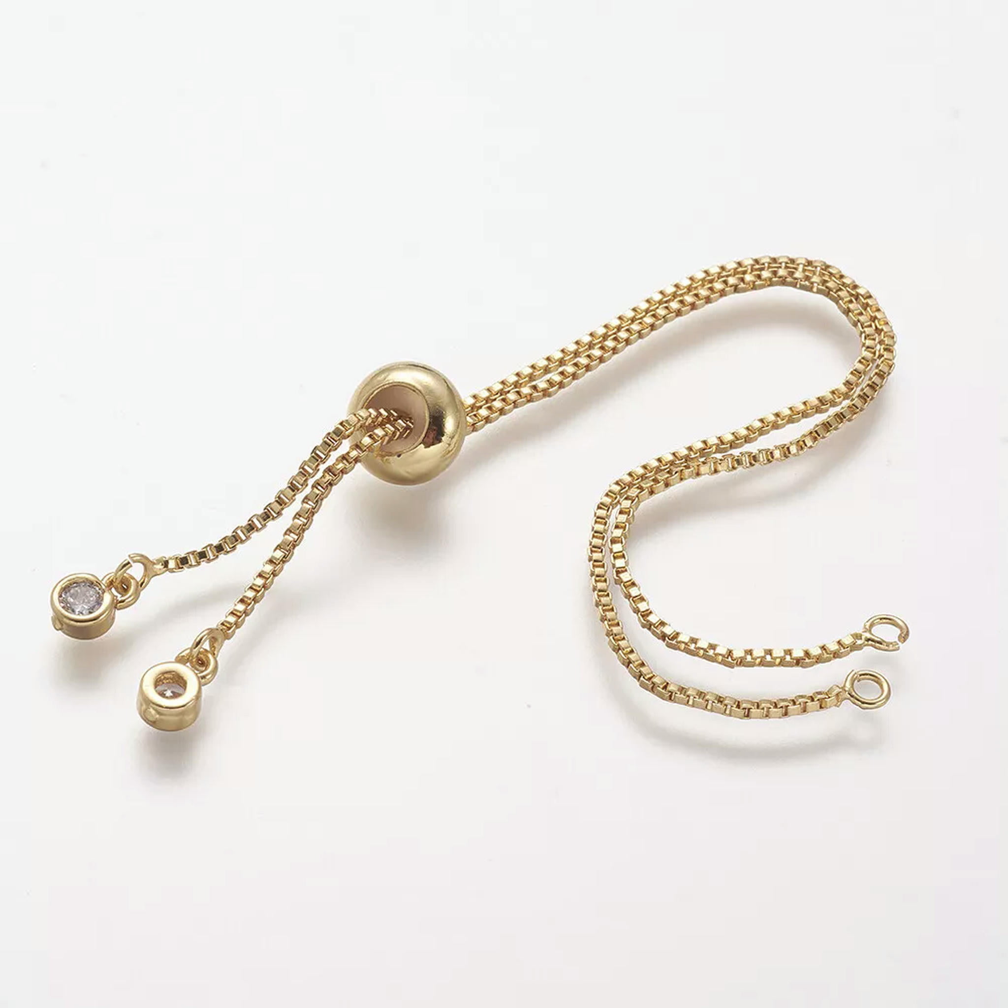 U8MO 20 pcs Adjustable Brass Chain Bracelet DIY Makings, Slider Bracelets, Golden