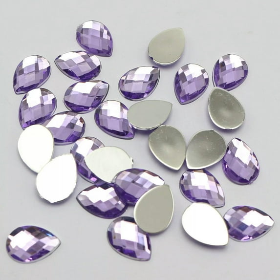 U8MO 200 Aqua Blue Acrylic Flatback TearDrop Rhinestone Gems 10X14mm No Hole