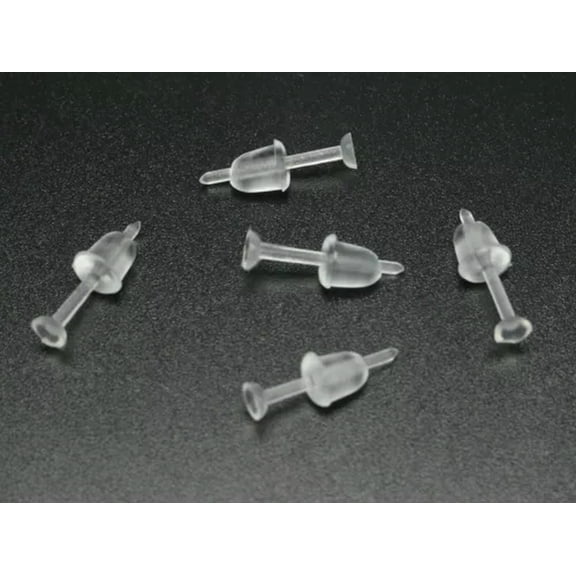 U8MO 200 Invisible Clear Plastic 3mm 5mm Flat Blank Pad Ear Post Stud with Stopper-Flat Blank Pad 3mm