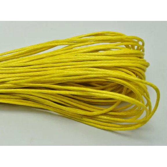 U8MO 200 Meters Waxed Cotton Beading Cord 1mm for Bracelet String Color Choice-Yellow