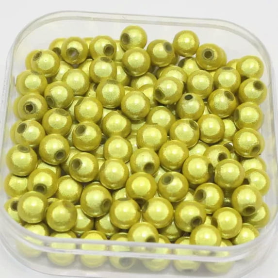 U8MO 200 Pcs 3D Illusion Acrylic Miracle Round Beads 6mm Spacer Craft Jewelry Making-Yellow