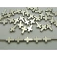 thumbnail image 1 of U8MO 200 Silver Tone Metallic Acrylic Smooth Cross Beads 13X9mm Earring Craft DIY-13X9mm, 1 of 9