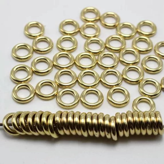U8MO 200 Tone Metallic Acrylic Closed Jump Rings Spacer Beads Findings 12X3mm-Gold