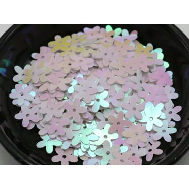 U8MO 2000 10mm Flowers Loose sequins Paillettes Sewing Wedding Craft-White AB
