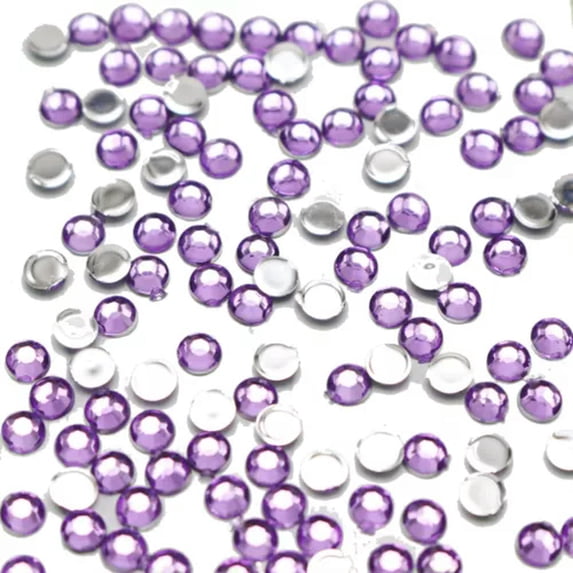 U8MO 2000 Crystal Acrylic Faceted Round Flatback Rhinestone Glue on Gems 3mm 12ss-Purple