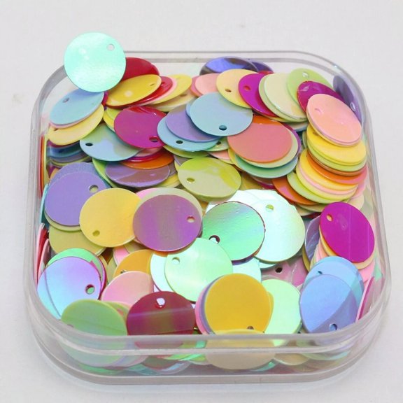U8MO 2000 Mixed Color Flat Round loose sequins Paillette Top Hole 10mm sewing Wedding