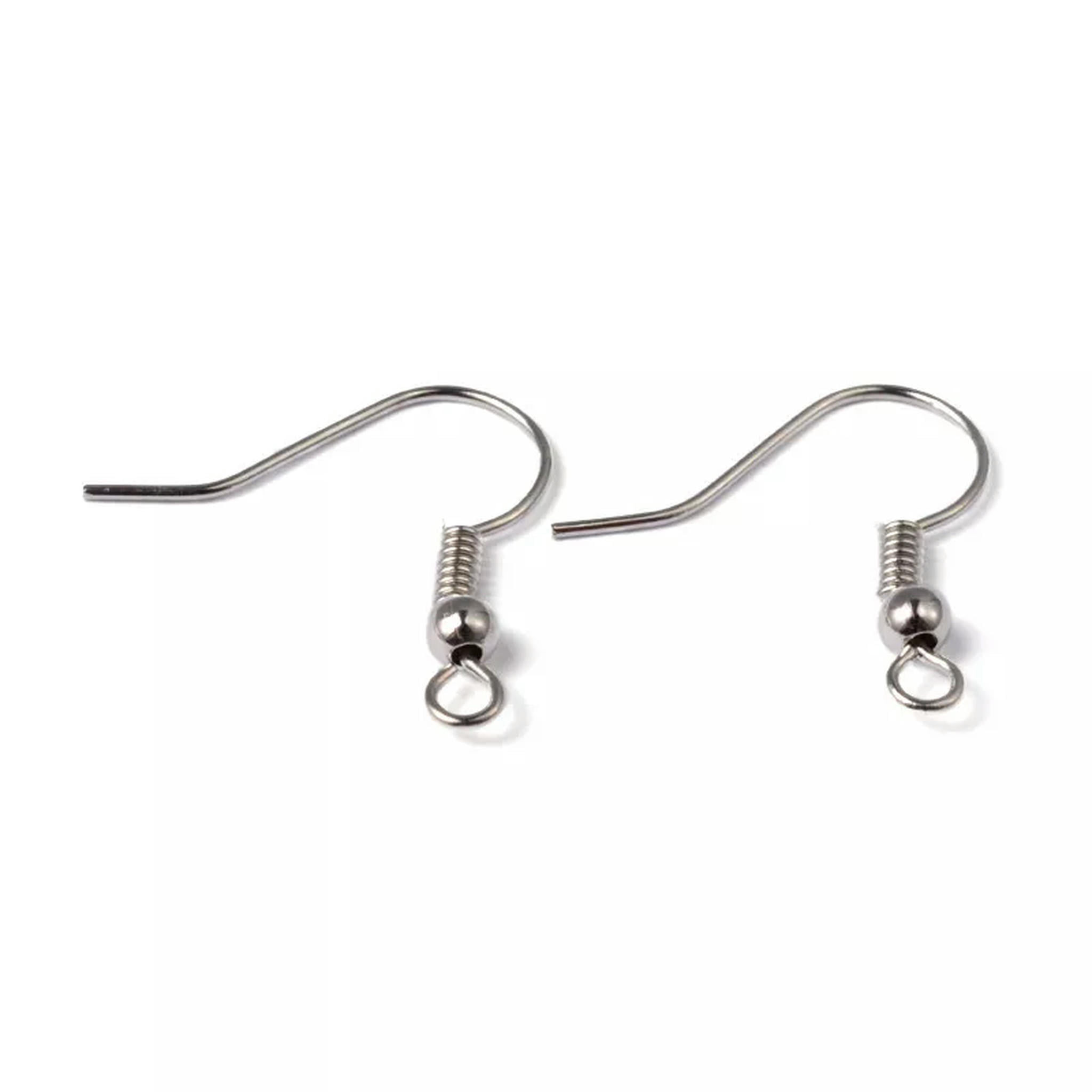 U8MO 2000pcs Platinum Tone Brass Earring Hooks w/ Ball Ends Earwire Nickel Free 18mm