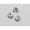 thumbnail image 1 of U8MO 200Pcs Silver Tone Brass Crimp Beads Covers 4mm Jewelry Making Finding, 1 of 4
