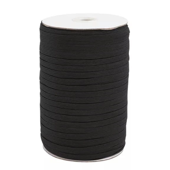 U8MO 200Yds/Roll White Flat Elastic Fibre Cord Stretch String DIY Crafting Thread 6mm-Black