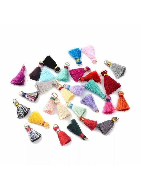 200pc Nylon Thread Tassel Pendant Decorations For Earring Jewelry Making 19~30mm