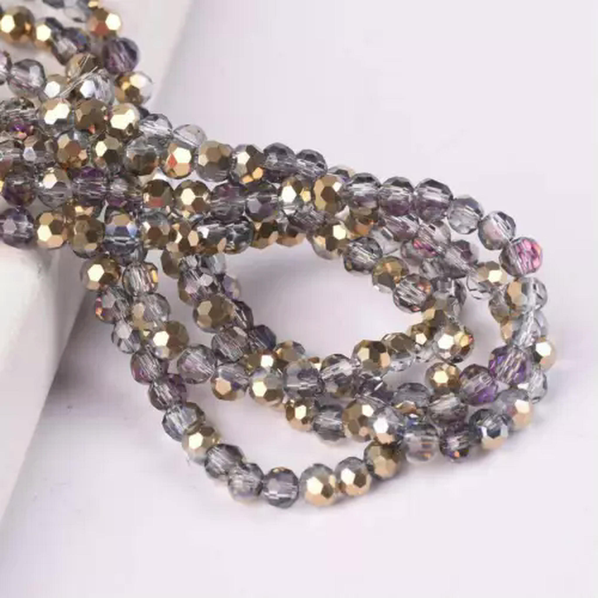 U8MO 200pcs 3mm Round Faceted Sphere Crystal Glass Ball Loose Spacer ...