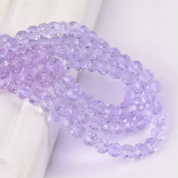 U8MO 200pcs 3mm Round Faceted Sphere Crystal Glass Ball Loose Spacer Crafts Beads Lot-Violet