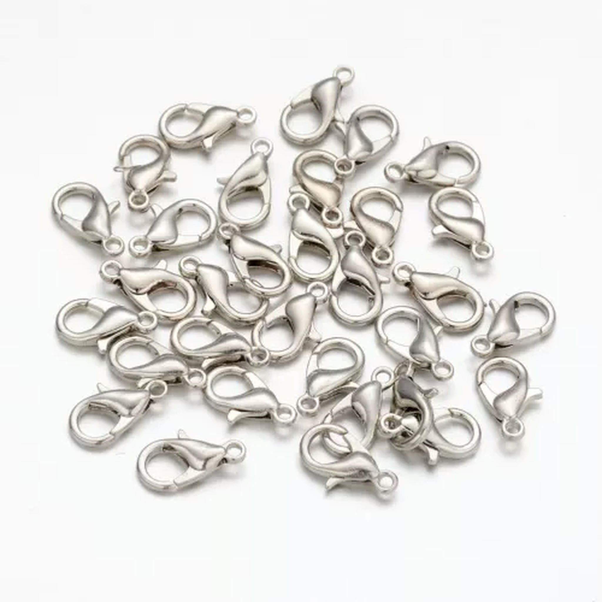 U8MO 200pcs Brass Lobster Claw Clasps Nickel Free Trigger Clasp Closure Findings 12mm-Platinum