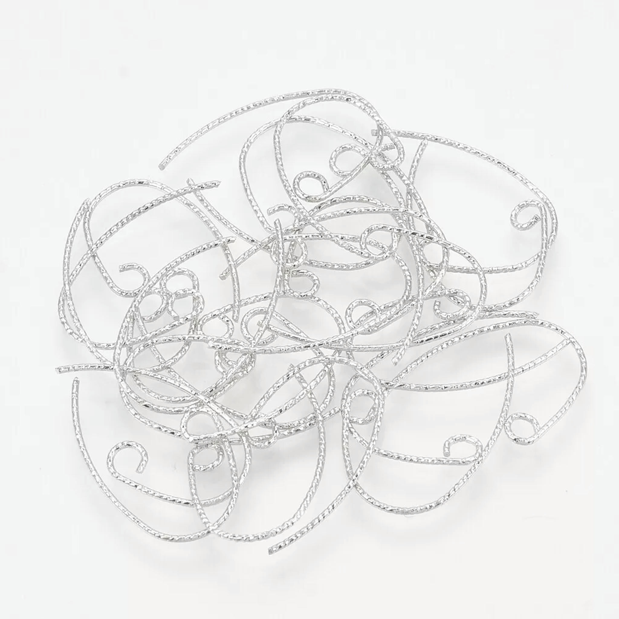 U8MO 200pcs Real Platinum Plated Brass Earring Hooks Dangle Earwire Loop 21x12x1mm