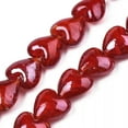 thumbnail image 1 of U8MO 200x Dark Red 20mm Heart Handmade Lampwork Glass Beads Smooth Spacer Beads Craft, 1 of 3