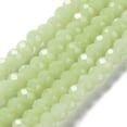 thumbnail image 1 of U8MO 20Strand Faceted Rondelle Imitation Jade Glass Bead Strands Jewelry Making 8x6mm-Pale Green, 1 of 5