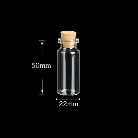 U8MO 20ml~1000ml Cork Stopper Glass Vial Jars Container Bottle Food Storage-22*50mm 10ml