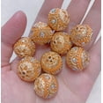 thumbnail image 1 of U8MO 20mm Orange Ceramic Porcelain Round Loose Beads 3pcs, 1 of 1