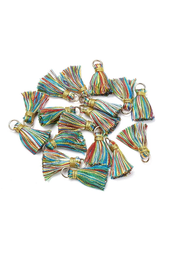 20pc Colorful Nylon Thread Tassel Pendant Decorations Mini Dangle Charms 22~26mm