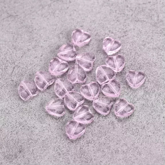 U8MO 20pcs 10mm Heart Shape Crystal Glass Loose Beads For Jewelry Making DIY Findings-Pink