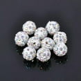 thumbnail image 1 of U8MO 20pcs 10mm Round Rhinestones Clay Disco Ball Loose Beads For Jewelry Making-White AB, 1 of 4