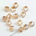 thumbnail image 1 of U8MO 20pcs 8mm Cube Diagonal Hole Faceted Crystal Glass Loose Spacer Craft Beads lot-Amber Gold, 1 of 5