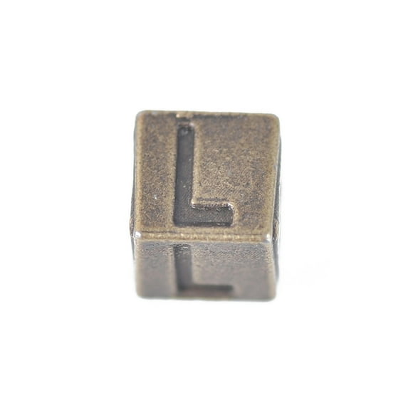 U8MO 20pcs Alphabet Letters Antique Bronze Charm Big Hold Beads Fit European Bracelet-L