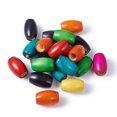 thumbnail image 1 of U8MO 20pcs Colorful Oval Big Wood Beads Smooth 10mm Large Hole Loose Spacers 30x20mm, 1 of 9
