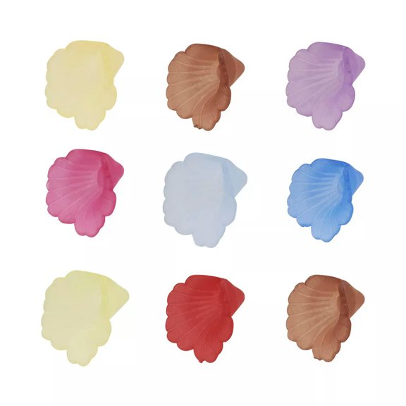 U8MO 20pcs Colorful Transparent Acrylic Lily Flower Beads Frosted Big Bead Caps 20mm