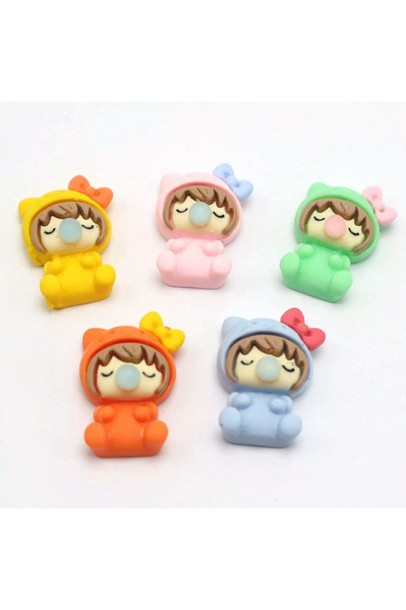 20pcs Flatback Resin Baby Blowing a Bubble Gum Cabochon 26mm Craft Embellishment