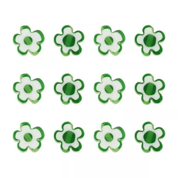 U8MO 20pcs Glass Flower Beads Pony Loose Spacer Beads DIY Craft Jewelry Earring 5~7mm-Light Green