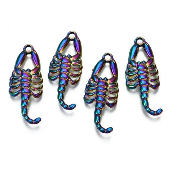 U8MO 20pcs Multi-color Alloy Metal Pendants Rainbow Dangle Charms Cute Hang Ornament-Scorpion-41.5x15x5mm