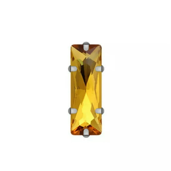 U8MO 20pcs Sew On Crystal Glass Rectangle Rhinestones Flat Back Claw Cup Craft Beads-5x10mm-Gold