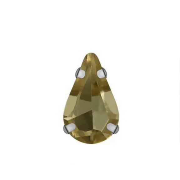 U8MO 20pcs Sew On Glass Crystal Teardrop Rhinestones Flat Back Claw Cup Craft Beads-5x8mm-Brown
