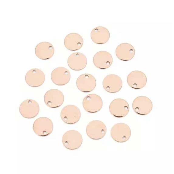 U8MO 20pcs Stainless Steel Metal Pendants Beads for Jewelry Earring Making 6mm~25mm-Rose Gold-15mm